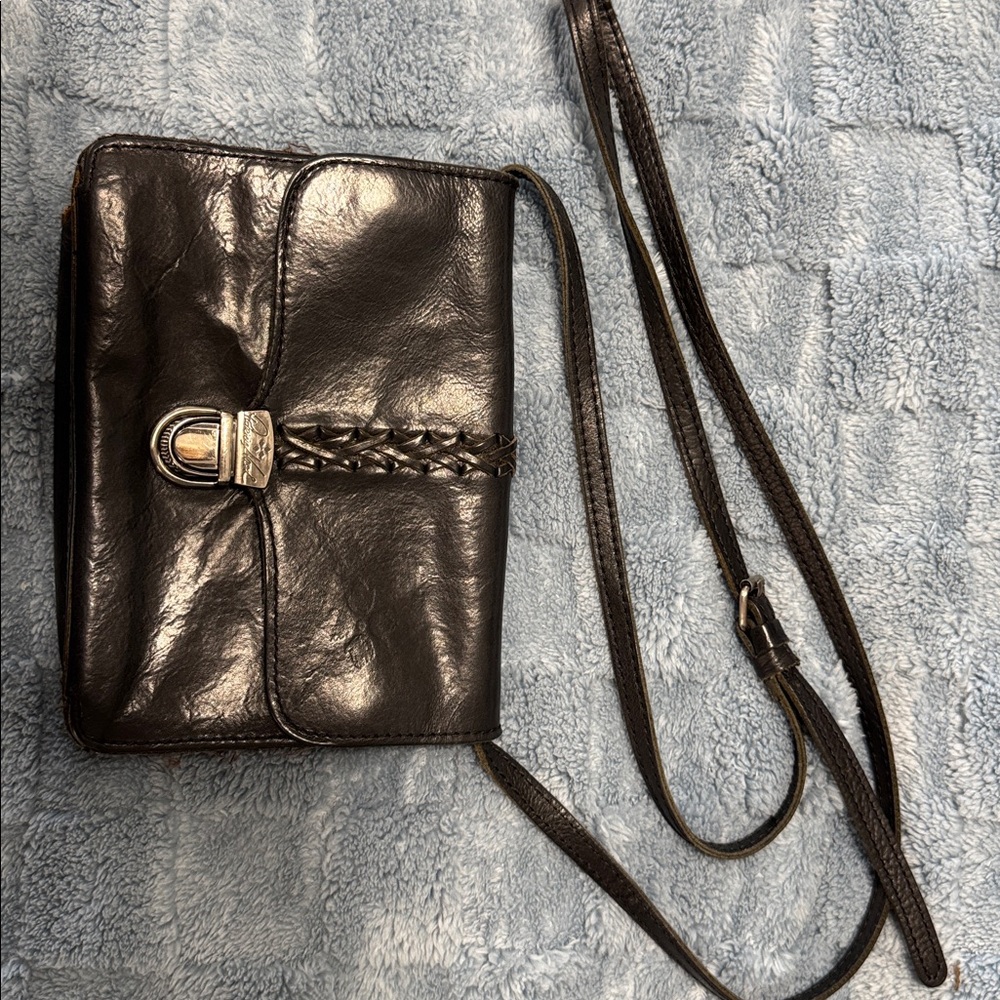 Black Leather Crossbody Bag Patrica Nash